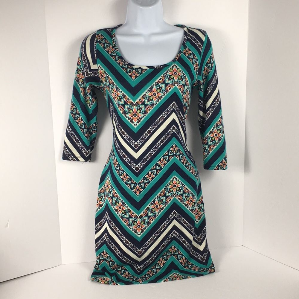 Chevron Print Mini Dress Size Small